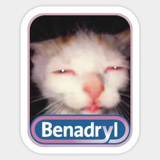 Benadryl Meme Cat Sticker